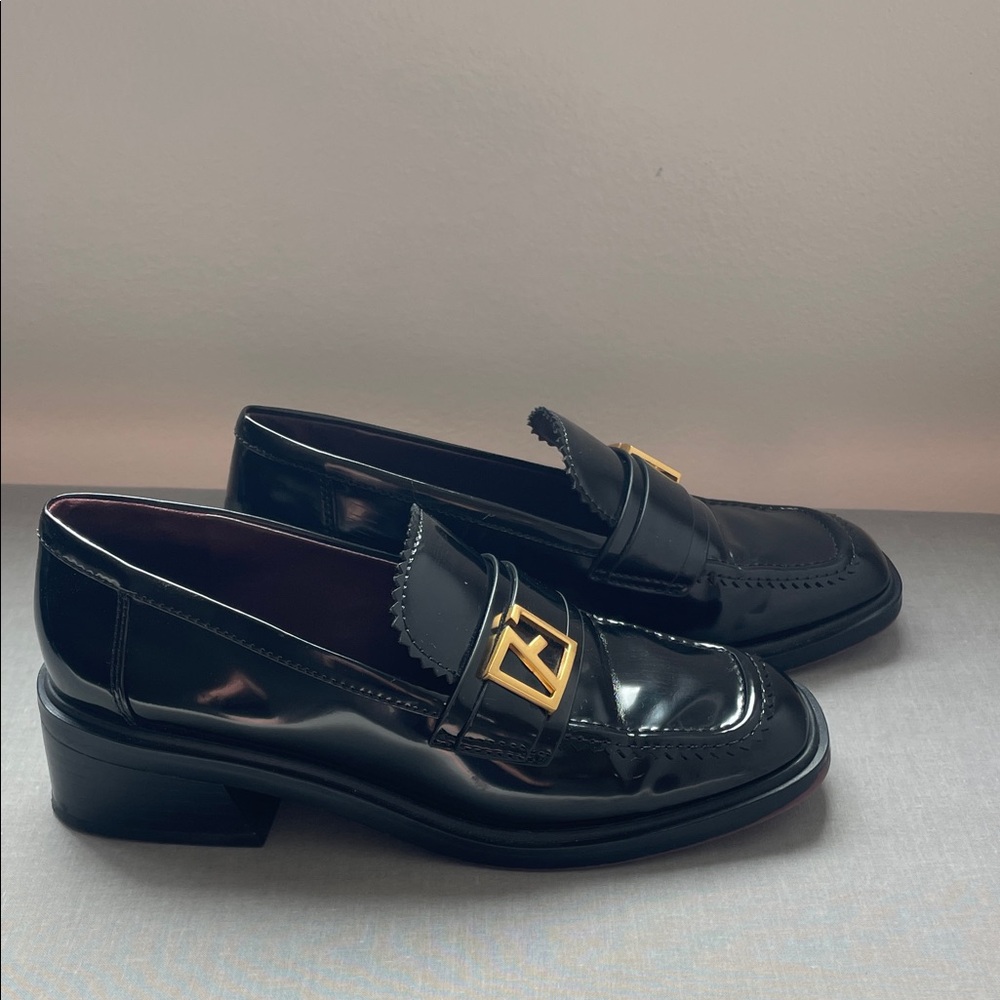 Franco Sarto Gloria Black Loafers with Gold Accent Size 7.5 - Picture 5 of 13